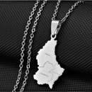 Luxembourg Map with cities Pendant Necklace