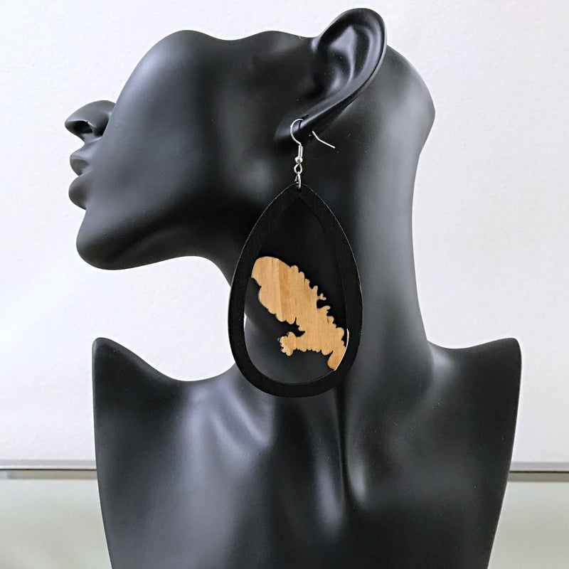 Martinique Map Drop Earrings