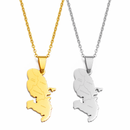 Martinique Map with Cities Pendant Necklace