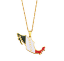 Mexico map with Flag Pendant Necklace