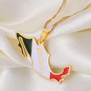 Mexico map with Flag Pendant Necklace