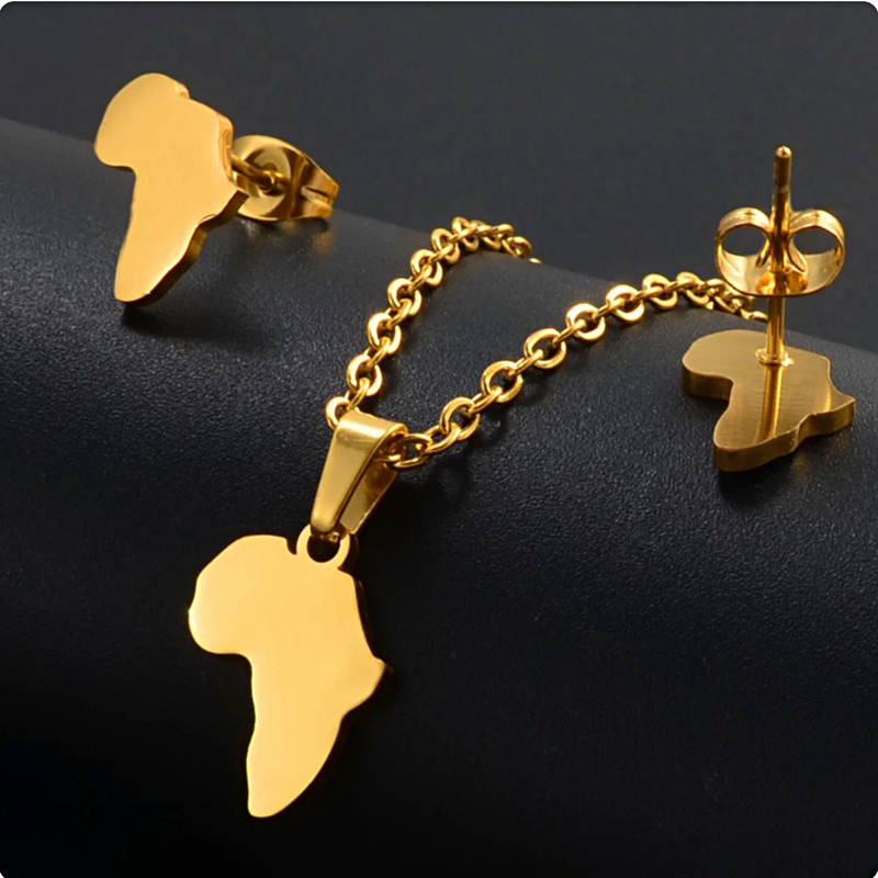 Africa Map Mini Size Jewelry Set