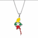 Myanmar Map with Flag Pendant Necklace