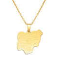 Nigeria Map with Cities Pendant Necklace