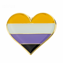 Nonbinary Flag Pride Heart Shaped Lapel Pin