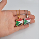 North Sudan Map with Flag Pendant Necklace