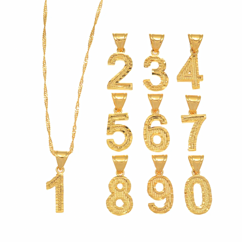 Numbers Pendant Necklace