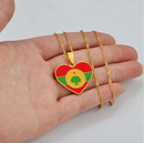 Oromia Flag Heart Pendant Necklace