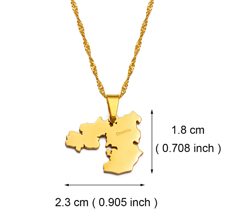 Oromia Map Pendant Necklace