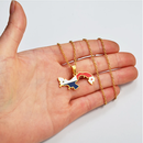 Panama Map with Flag Pendant Necklace
