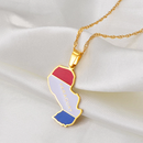 Paraguay Map Flag Pendant Necklace
