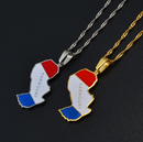 Paraguay Map Flag Pendant Necklace