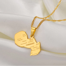 Paraguay Map Pendant Necklace
