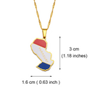 Paraguay Map Flag Pendant Necklace