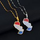 Paraguay Map Flag Pendant Necklace