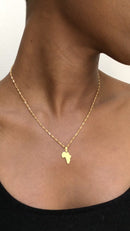 Africa Map Mini Pendant Necklace