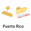 Puerto Rico Map Stud Earrings