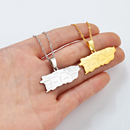 Puerto Rico Map with cities Pendant Necklace