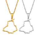 Punjab Map Outline Pendant Necklace