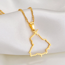 Punjab Map Outline Pendant Necklace