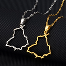 Punjab Map Outline Pendant Necklace