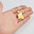 Democratic Republic of The Congo Map Cities Pendant Necklace