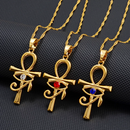 Ankh Cross Pendant with Eye of Horus Necklace