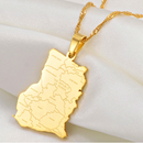 Ghana Map with cities Pendant Necklace