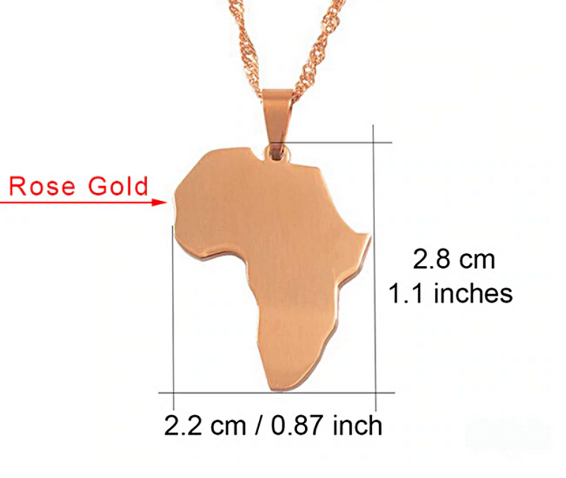 Africa Map Mini Pendant Necklace