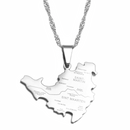 Saint Martin Map with Cities Pendant Necklace