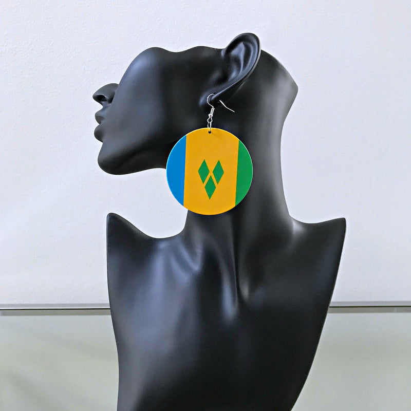 Saint Vincent And the Grenadines flag drop Earrings