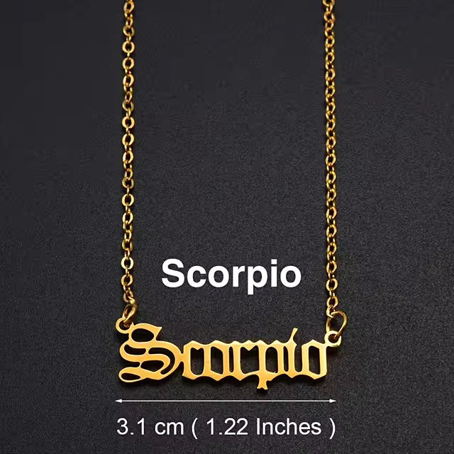 Horoscope Zodiac Sign Pendant Necklace