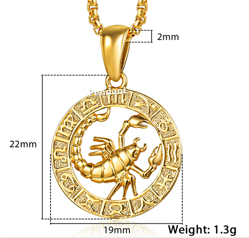 Zodiac Horoscope Pendant Necklace