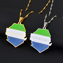 Sierra Leone Map with Flag Pendant Necklace