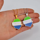Sierra Leone Map with Flag Pendant Necklace