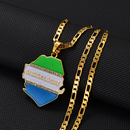 Sierra Leone Map Flag Pendant Necklace