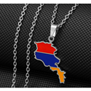 Armenia Map with Flag Pendant Necklace