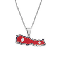 Nepal Map with Flag Pendant Necklace