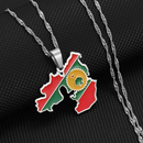 Oromia Map with Flag Pendant Necklace
