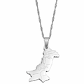 Pakistan Map with cities Pendant Necklace