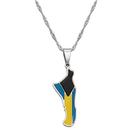 Bahamas Andros Map with Flag Pendant Necklace