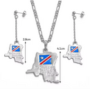 Democratic Republic of Congo Map Necklace and Earrings Set
