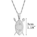 Kenya Flag Shield and Spears Pendant Necklace