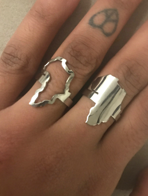Africa Map Rings