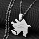 Azerbaijan Map with Cities Pendant Necklace