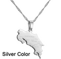 Costa Rica Map with cities Pendant Necklace