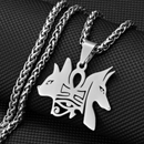 Egyptian Dog and Cat Pendant Necklace