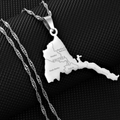 Eritrea Map with Cities Pendant Necklace