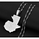 Guatemala Map with Cities Pendant Necklace