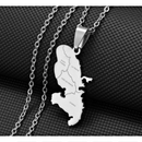 Martinique Map with Cities Pendant Necklace